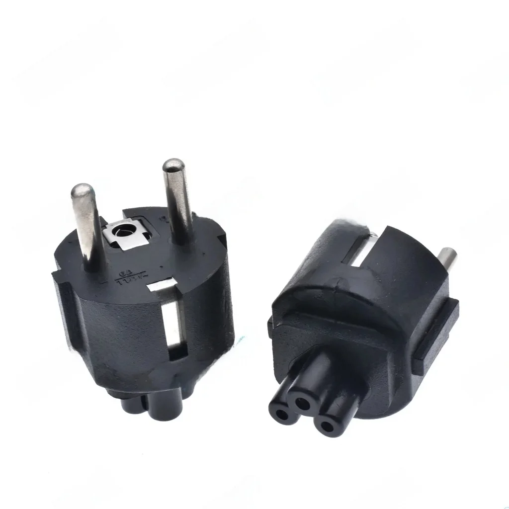 Adaptateur de prise de câble d'alimentation EU CEE7, prise ue vers IEC320 C5, adaptateur feuille de trèfle pour chargeur d'ordinateur portable, prise Schuko vers adaptateur de bureau