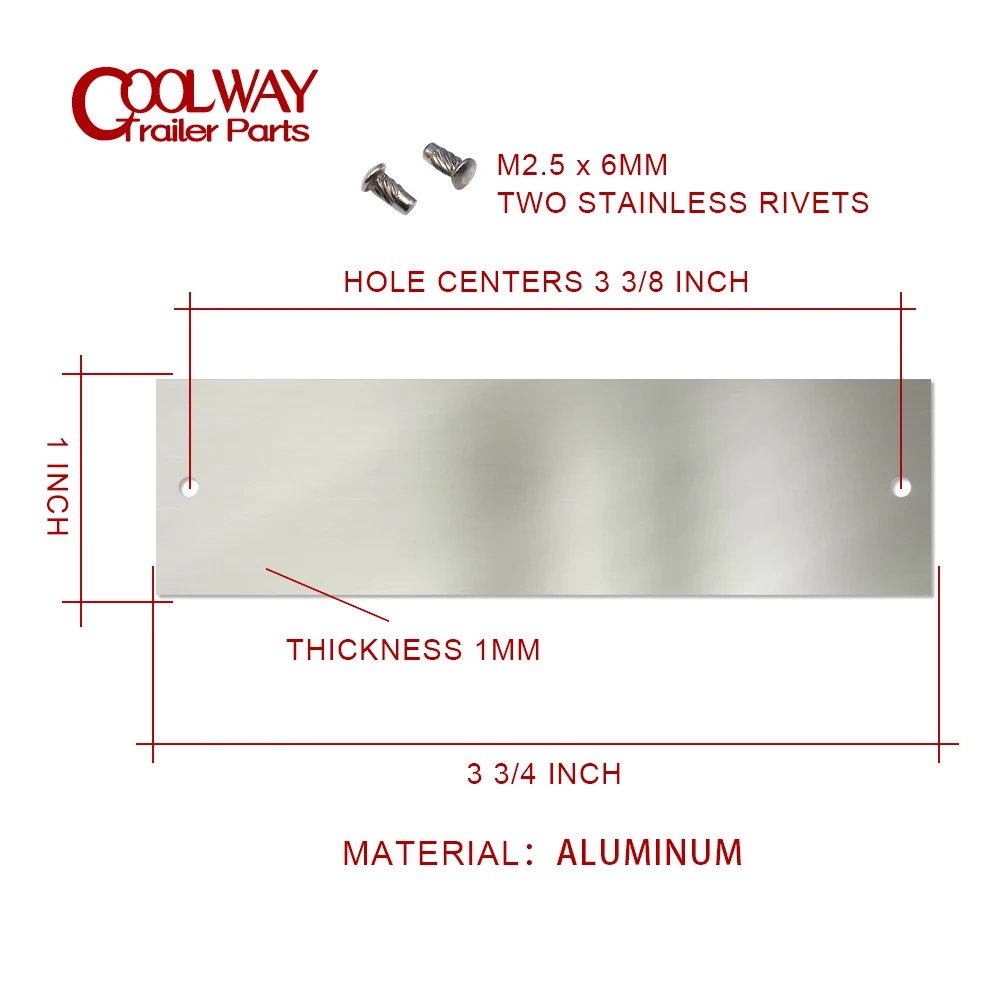 Stamped  Number Serial Date Model ID TAG Identification Aluminum Plate Stainless Rivet Hull Boat Vehicle Truck Trailer RV
