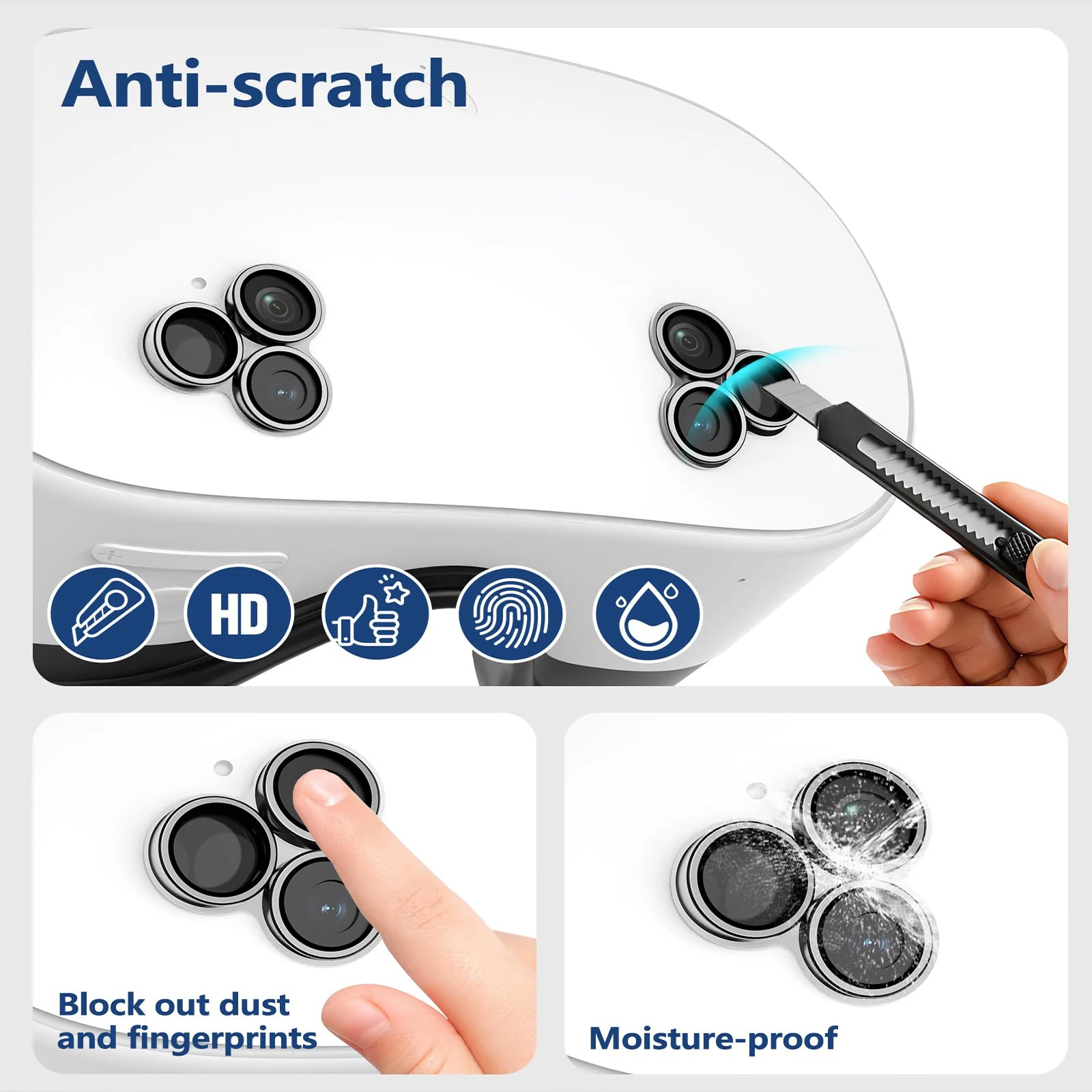 غطاء عدسة الكاميرا لـ Meta Quest 3s VR ملحقات إطار من سبائك الألومنيوم 9H HD طبقة رقيقة واقية من الزجاج المقسى لـ Oculus Quest 3s