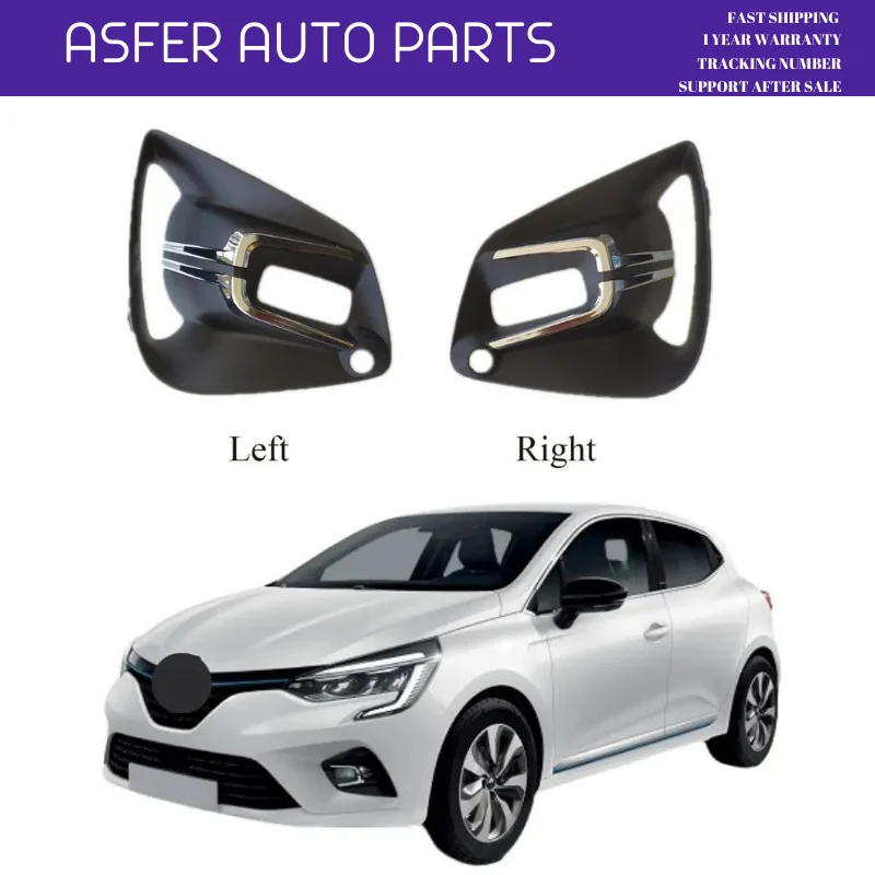 Fog Light Cover Kit For Renault Clio 5 V Nickel Plated Set Left and Right 2 Pcs Oem 261526778R 26152677 Car Accessories