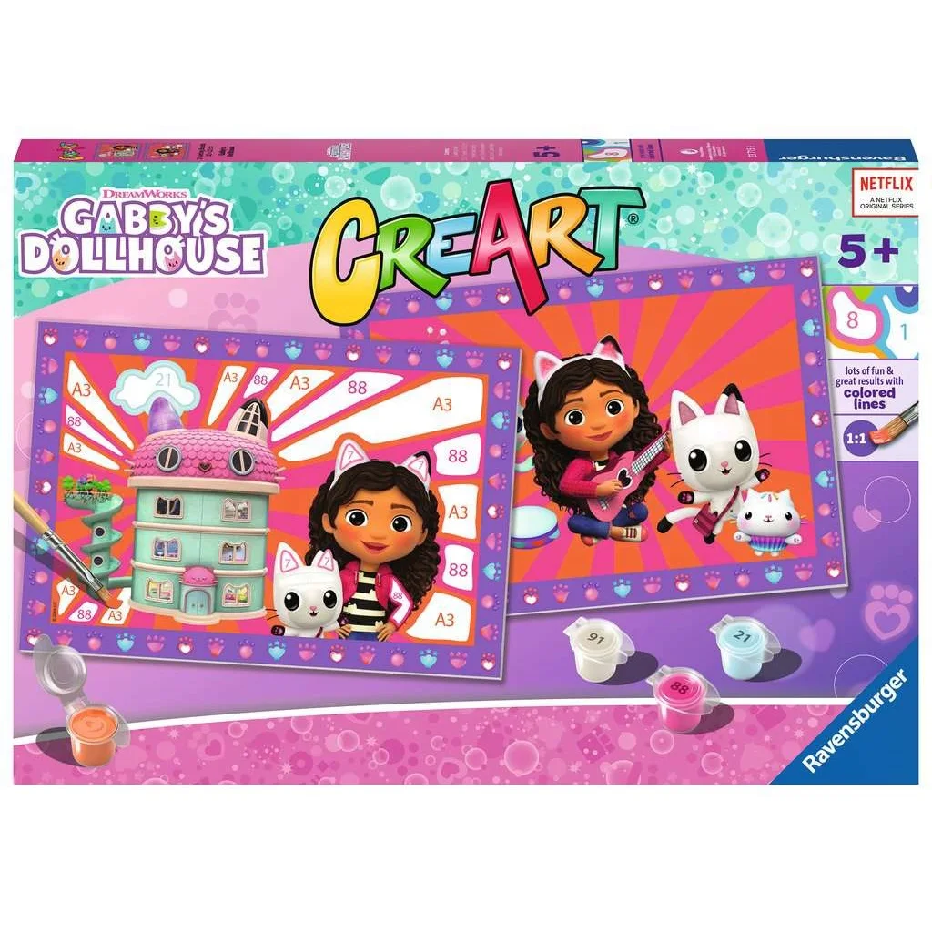 RAVENSBURGER CREART KIT PAINTING GABBY'S DOLLHOUSE, 23715, original, toys, boys, girls, gifts, collector, store, new, games, family, puzzle