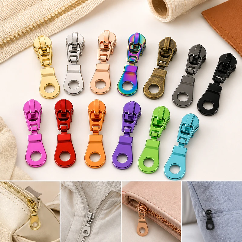 5/10/20Pcs 5# Zipper Heads For Nylon Zippers Bag Zip Puller Sliders Zips Repair Kits DIY Sewing Garment Replacement Accessories