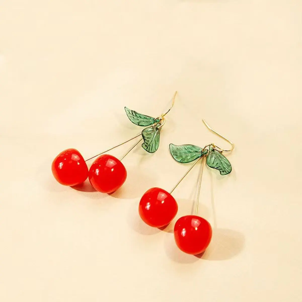 Sweet Red Cherry Earring for Women Trendy Korean Small Fresh Sweet Lovely Cherries Pendant Fruit Earrings Party Jewelry Gifts image 4