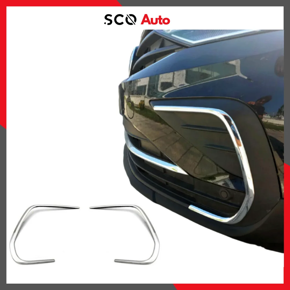 Stainless Steel Fog Light Trim for Volkswagen Tiguan 2 Piece Chromium Accessory 2020-2021-2022 Model Years Exterior Accessory