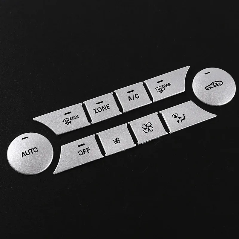 For Mercedes Benz C Class ML W204 GLK X204 2011-13 Aluminum Alloy Car Air Conditioner Switch Button Trim Sticker Car Accessories 2