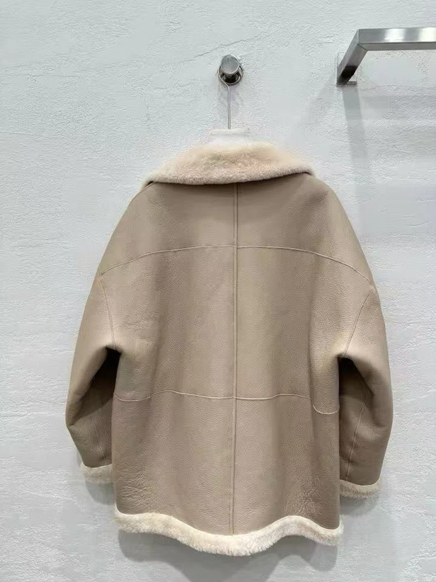 เสื้อแจ็คเก็ตขนแกะสไตล์คลาสสิกคุณภาพสูงสำหรับผู้หญิง