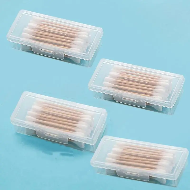 4-Pack Portable Travel Storage Box Medicine Cotton Swab Dental Floss Jewelry Container