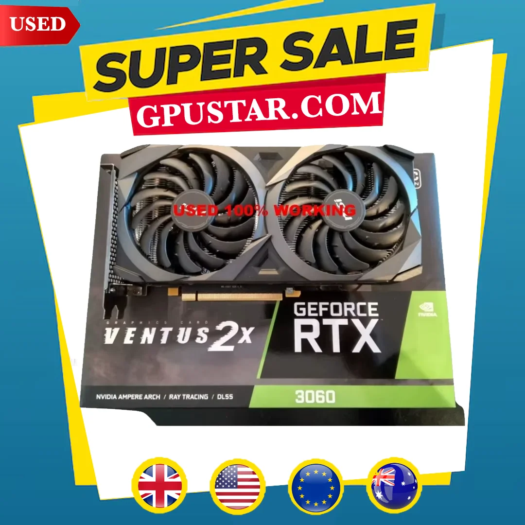 

2024 USED RTX 3060 VENTUS GeForce 2X 12G OC Graphics Card GDDR6 Heat Sink Video Cards 192-bit HDMI-Compatible PCI4.0 3060