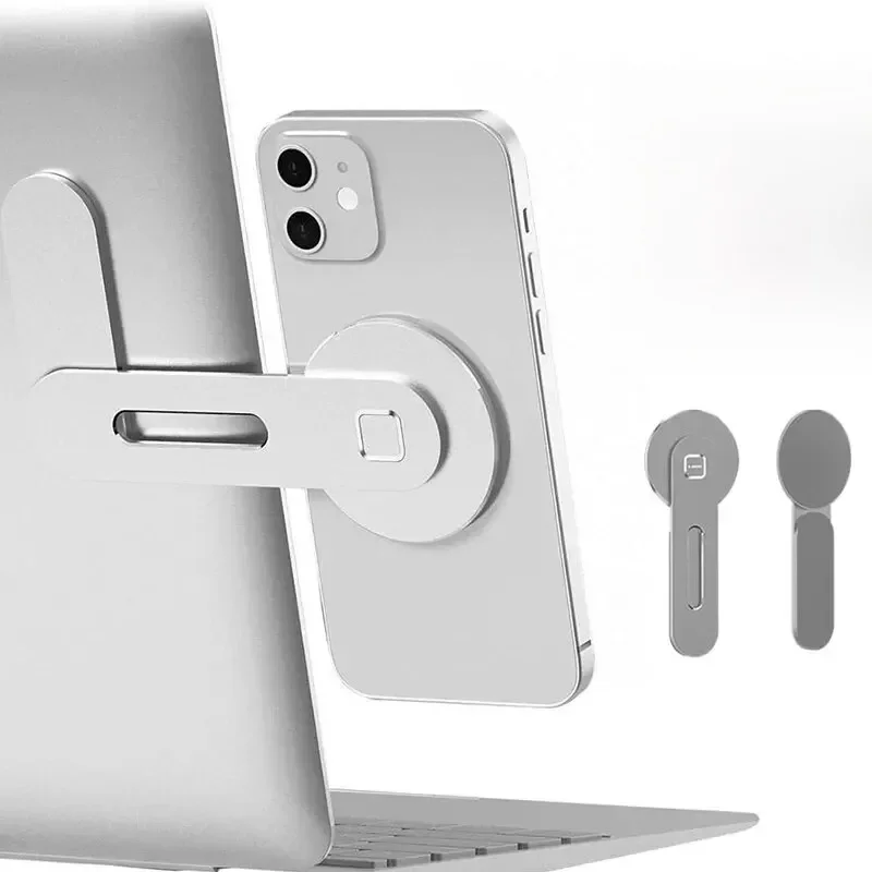 Support de téléphone de voiture pour ordinateur portable, même support d'écran magnétique ultra-fin, affichage latéral pliable, caméra de retournement, support arrière plat en alliage d'aluminium