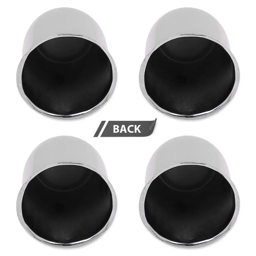 4-Piece Set of Push-In Silver Center Caps, Suitable for 3 1/ 4inch and 3.25inch Trailer Wheel Hub Center Holes, Silver