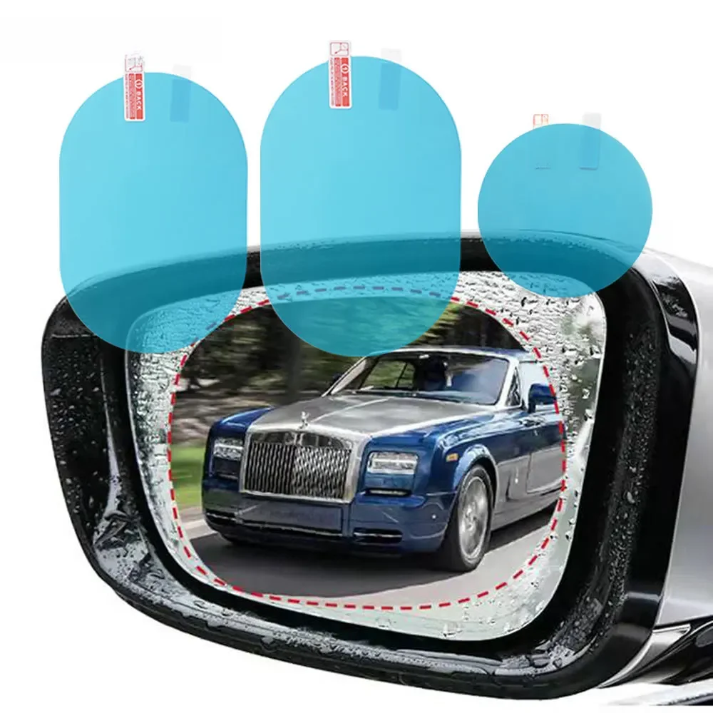 Autocollant Anti-buée imperméable pour voiture, Film imperméable pour fenêtre transparente, Film étanche pour miroirs de voiture et moto, accessoires
