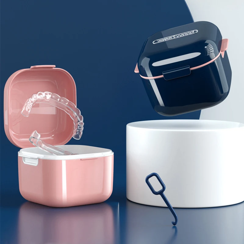 Denture Case, Professional Orthodontics, Invisible Aligner, Clear Retainer, Braces Case,Soak Case, Travel-Friendly