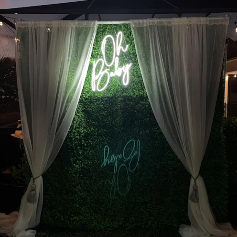 Oh bebê sinais de néon personalizado chuveiro do bebê género revelar festa casamento flex led texto luz néon led casa decoração aniversário quarto