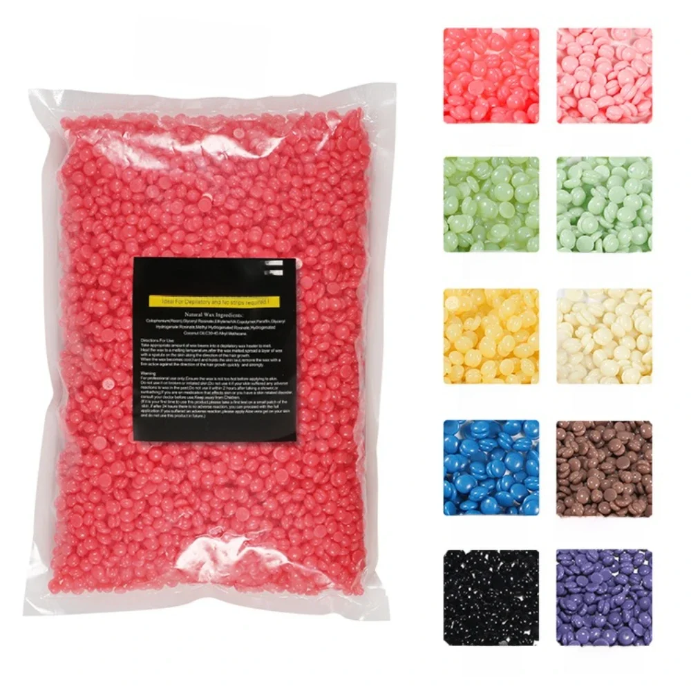 500 g/pak Wax Bonen Ontharingscrème Hot Film Pellet Verwijderen Bikini Gezicht Haar Benen Arm Ontharing Bean Unisex Ontharing - afbeelding 2