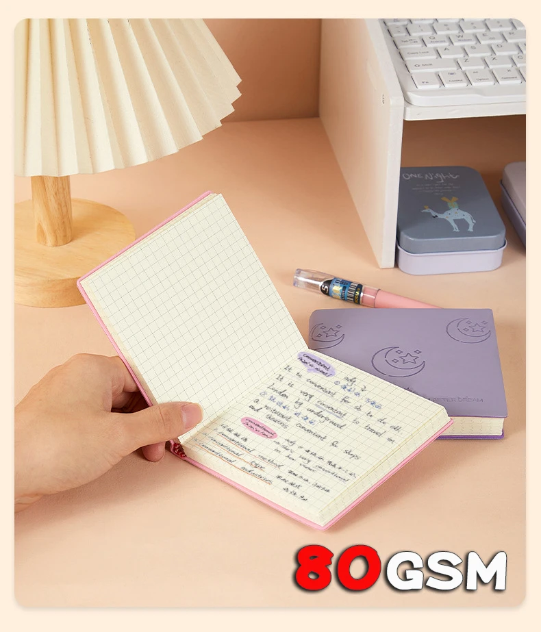 Quadratisches Notizbuch und Tagebuch, Mini-Notizblock, Tagebuch, Agenda, Planer mit liniertem/Raster/blankem Briefpapier für den Schulanfang, Bürobedarf – Detail 6
