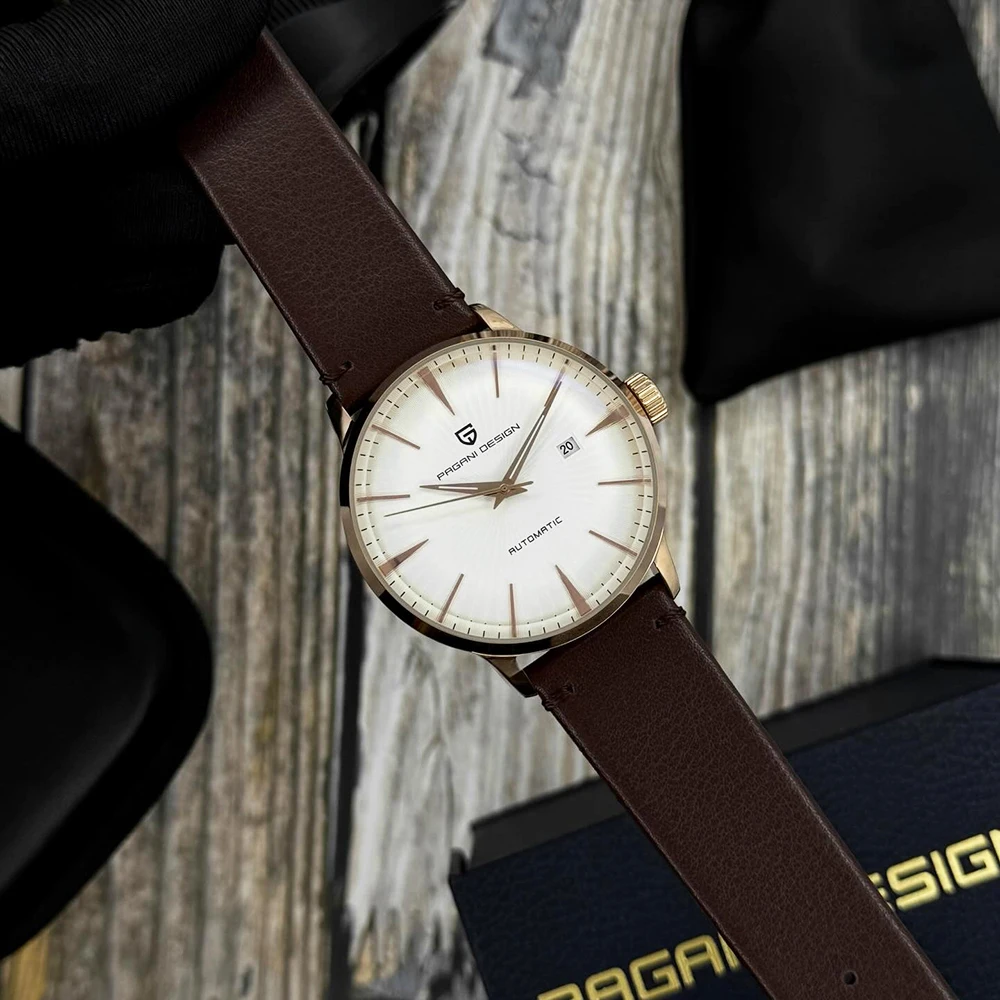 

Новые мужские часы PAGANI DESIGN 2026: модные спортивные золотые автоматические механические наручные часы для мужчин, водонепроницаемые, с кожаным ремешком