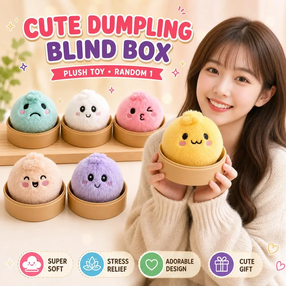 Stress-relieving Dumpling Series Blind Box Cute Fluffy Dumpling Stuffed Toy, Decompression Fidget Toy Random Soft Plushie Gift