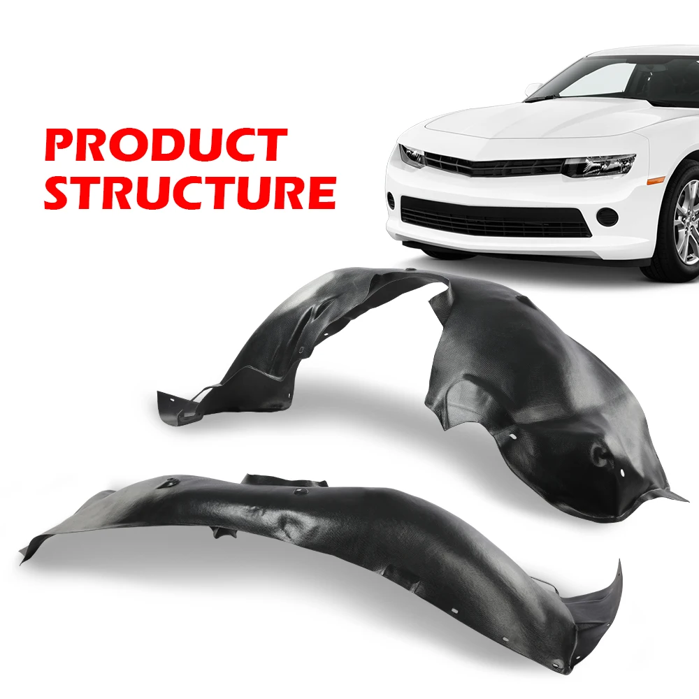 

Комплект подкрылок из 2 предметов, черный, подходит для Chevrolet Camaro 2014-2015 гг., передняя левая и правая сторона