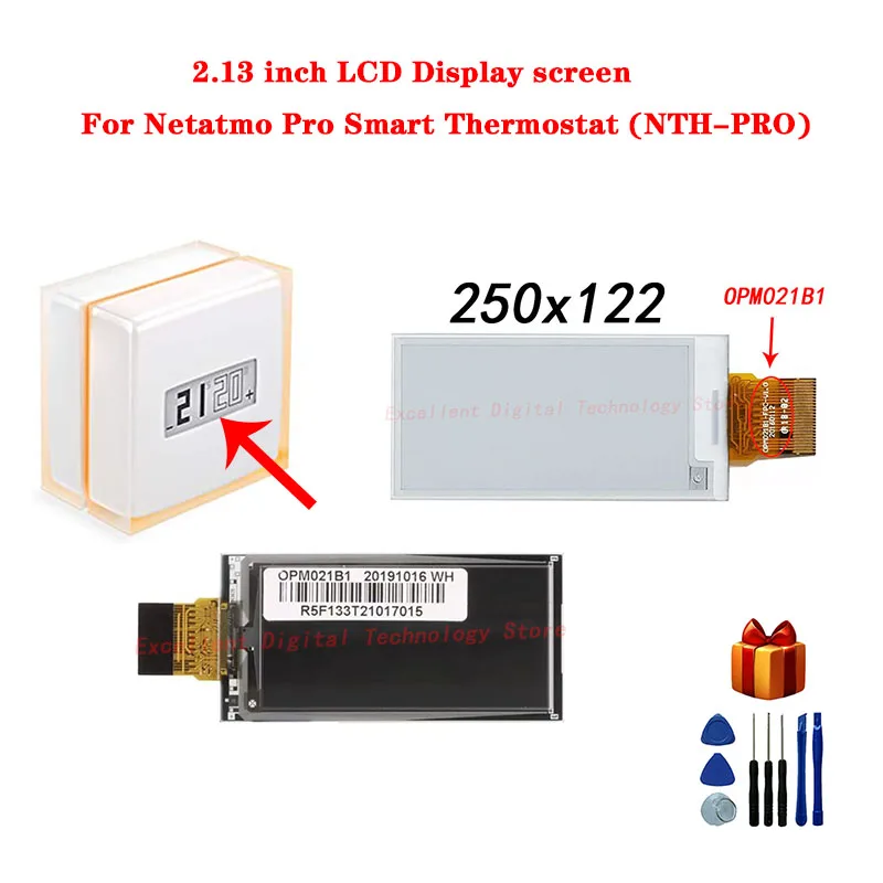 

2.13 inch LCD Display Screen For Netatmo Pro Smart Thermostat (NTH-PRO)