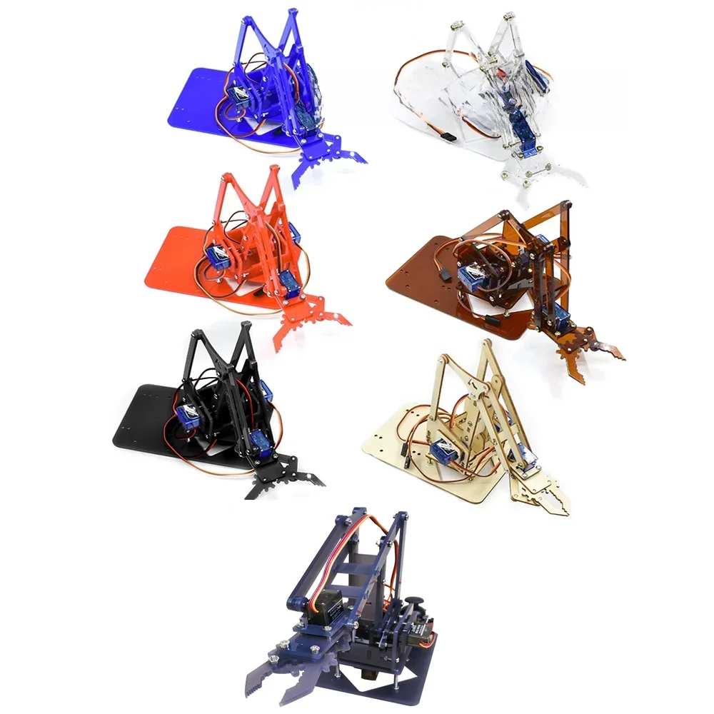 SG90 4 DOF demontaż akrylowe ramię mechaniczne manipulator robotyczny pazur dla Arduino nauka zestaw do samodzielnego montażu Robot inteligentne zabawki zdalne — zdjęcie 2