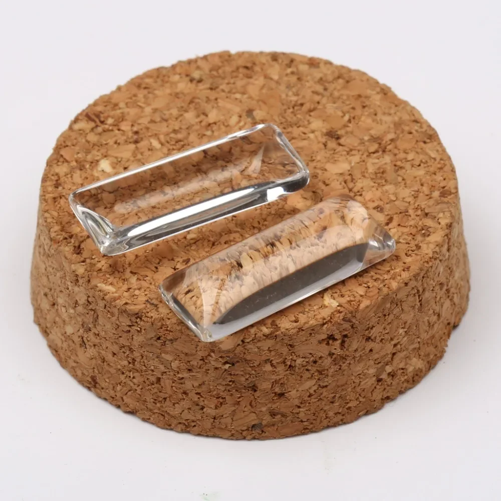 Reidgaller 50 sztuk 10x25mm flatback prostokąt przejrzyste przezroczyste szkło cabochons dla wisiorek bransoletka making — zdjęcie 2