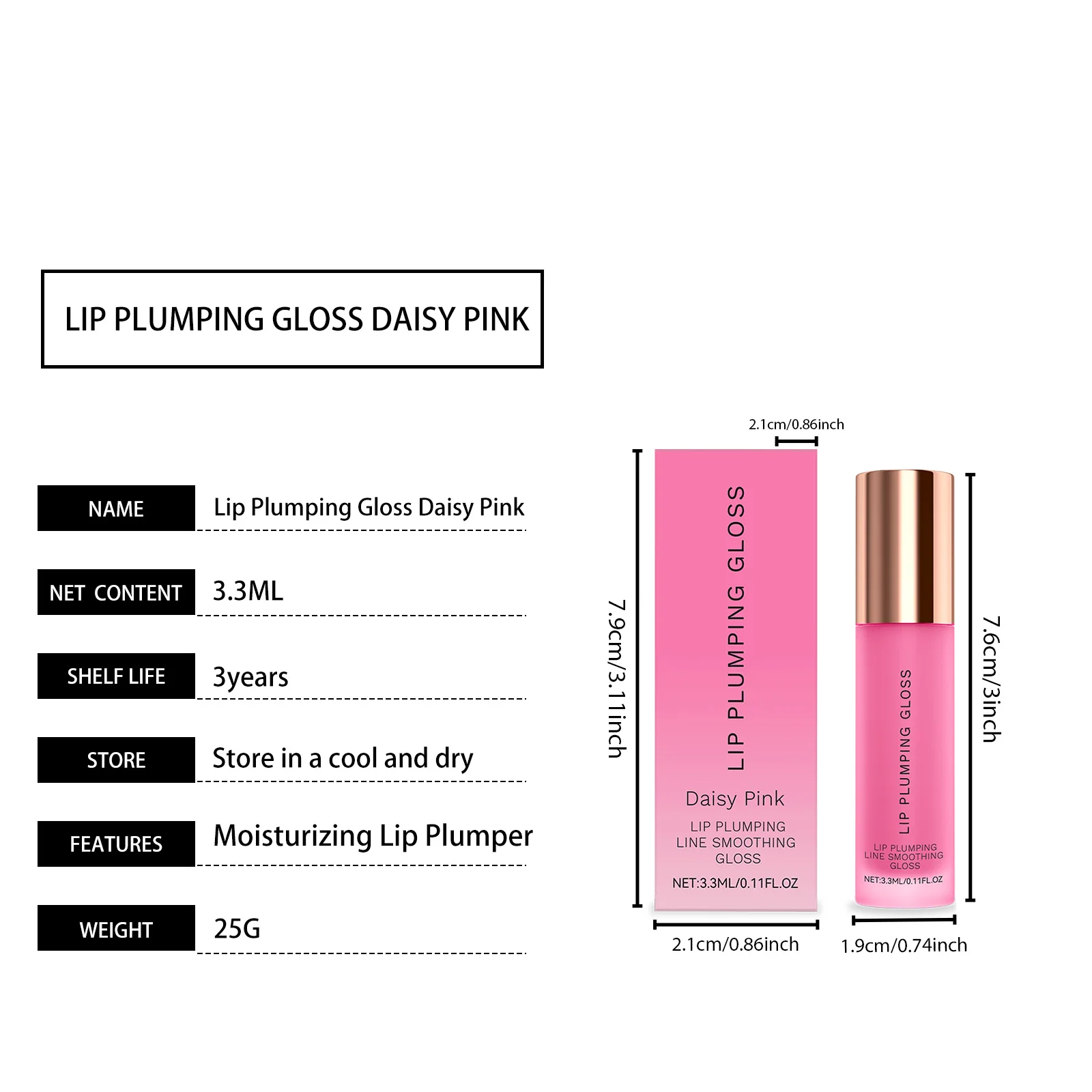 High Shine Finish Hydrating Plumping Lip Gloss Non Sticky Long Lasting Moisturizing Volumizing Smooths Lip Lines Lipgloss Women Daily Wear Makeup
