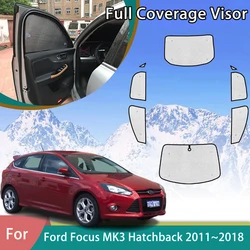 Car Full Coverage Sunshade For Ford Focus MK3 Mk III C346 Hatchback 2011~2018 2012 2014 Auto Accessories Anti-UV Window Sunvisor