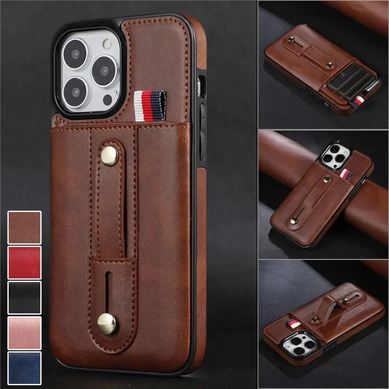 Etui z klapką Retro skórzane etui na iPhone 15 Plus 14 Pro Max 13 12 11 X XS XR etui na karty do telefonu iPhone 7 8 Plus SE 2022 — zdjęcie produktu 7