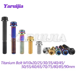 Yaruijia Titanium Bolt M10x20~90mm Pitch 1.25/1.5mm Flange Inner Outer Hexagon Screw for Motorcycle Disc Brake Refitted