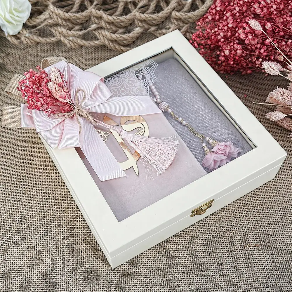 Elegant Decorated Gift Package with Wooden Box.