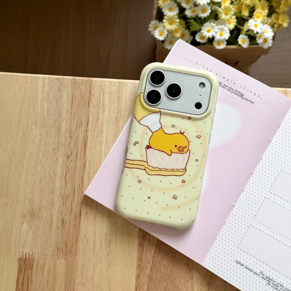 New Korea INS Cute Cartoon Toothpaste Chick Fun Phone Case for iPhone 17 Pro Max 16 Max 15 16 17Pro Kawaii Shockproof Girly Case