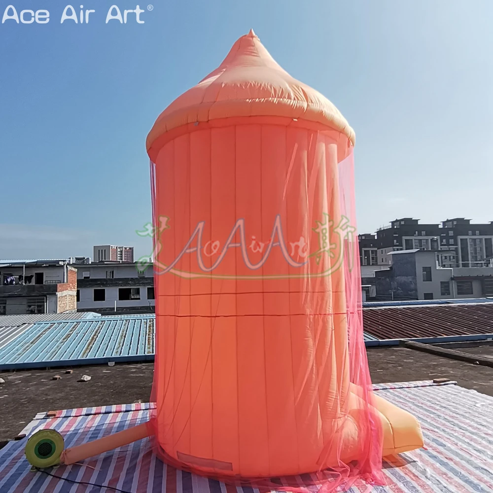 Rideau de tente gonflable de princesse de flèche de 3.6mH, pavillon d'air de mariage pour la journée des enfants ou le spectacle sur scène d'événement, tente gonflable