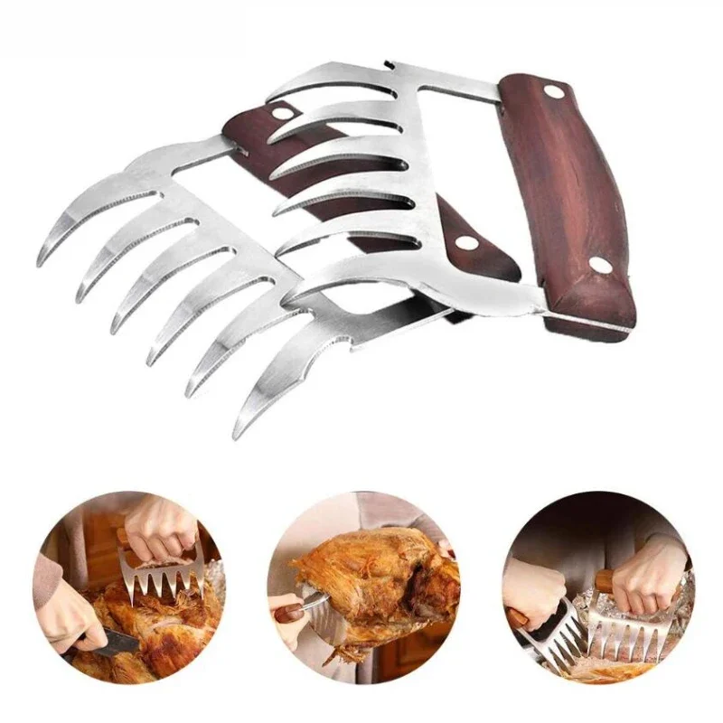 Pince à viande manuelle pour déchiqueter le porc, griffes d'ours, fourchette à rôtir, outil de cuisine, accessoires pour barbecue, gadgets de cuisine