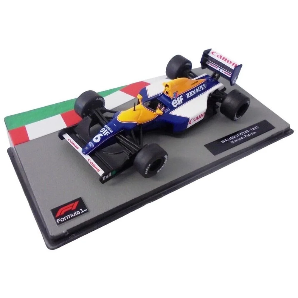 Salvat-Voiture grand prix de course automobile internationale, sur circuit, pilote italien, chaise à échelle 1:43, aspiration d'atterrissage, vitrine et base d'identification, moulé sous pression, 1992