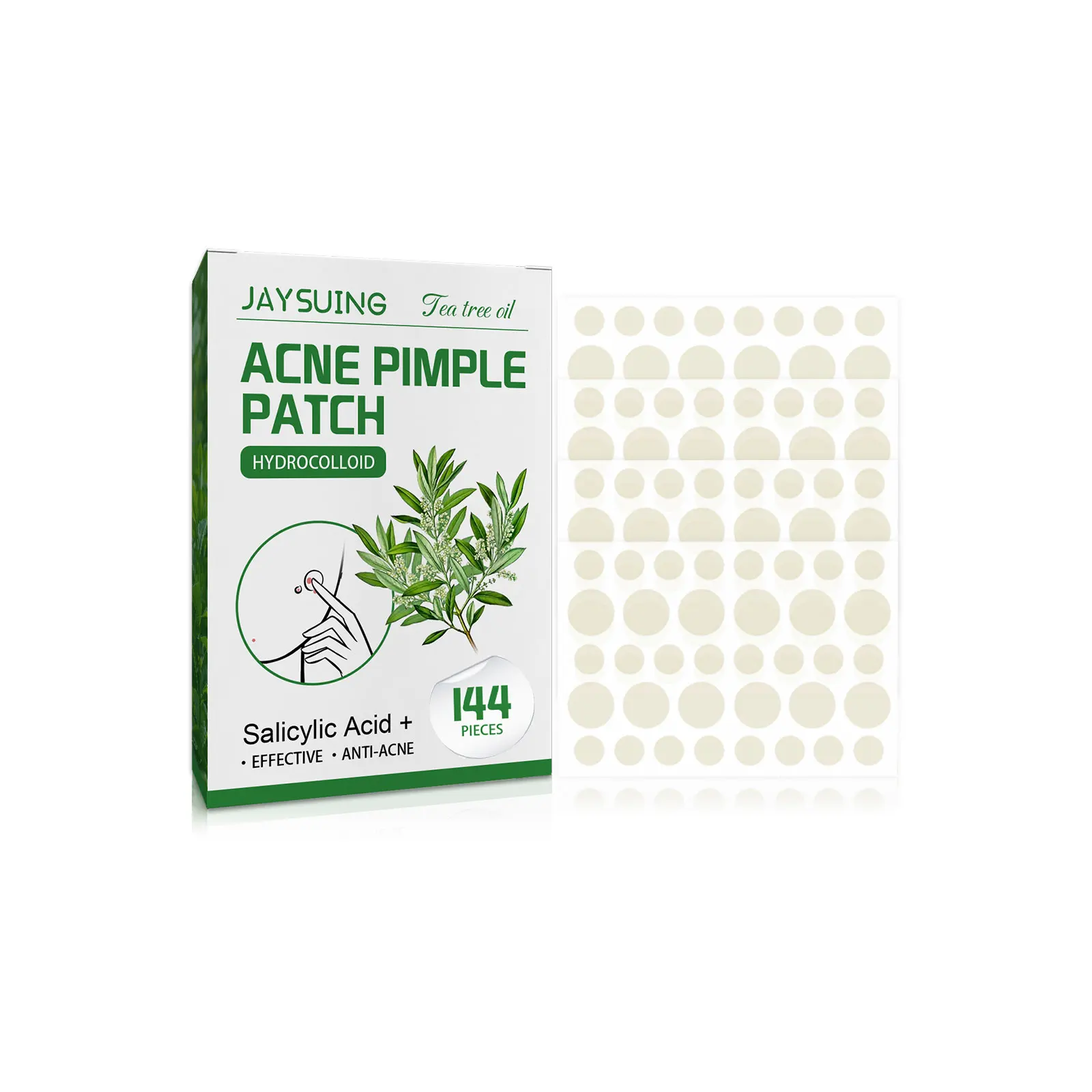 Jaysung Tea Tree Oil Acne Pimple Patch Hydrocolloid Absorb Pus Oil From Pimples Quickly Protect Blemishes From Bacterial Irritation