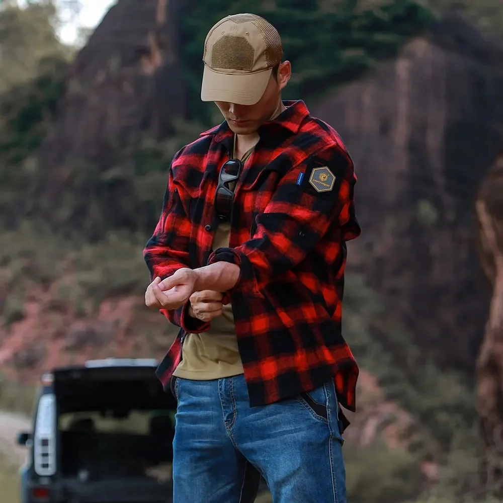 Emersongear niebieska etykieta „Longicorn” koszule flanelowe taktyczne ergonomiczne t-shirty miejskie topy dojazdowe Camping piesze wycieczki polowanie EMB9706 — zdjęcie 2