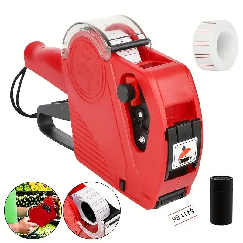 MX-5500 8-cijferig handpistool met 1 inktcoderingsmachine Prijslabelpistool voor winkels Supermarkt $ € £ ₽ Kg - afbeelding 2