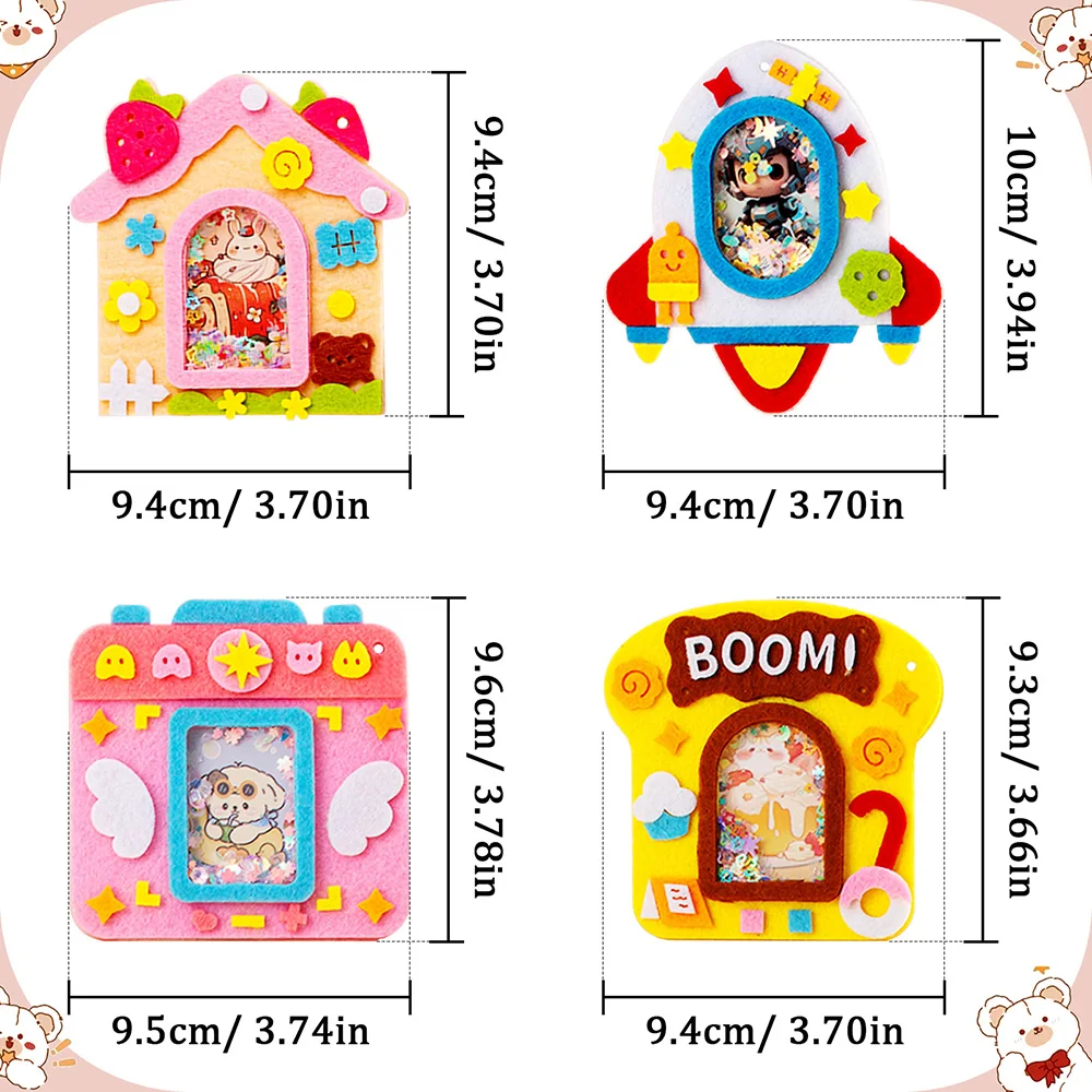 مجموعة أدوات إطار الصورة المصنوعة يدويًا تجعل إطارات الصور الخاصة بك تناسب 2 بوصة خشخيشات الصور مع سلسلة المفاتيح والحرف الفنية الإبداعية #4