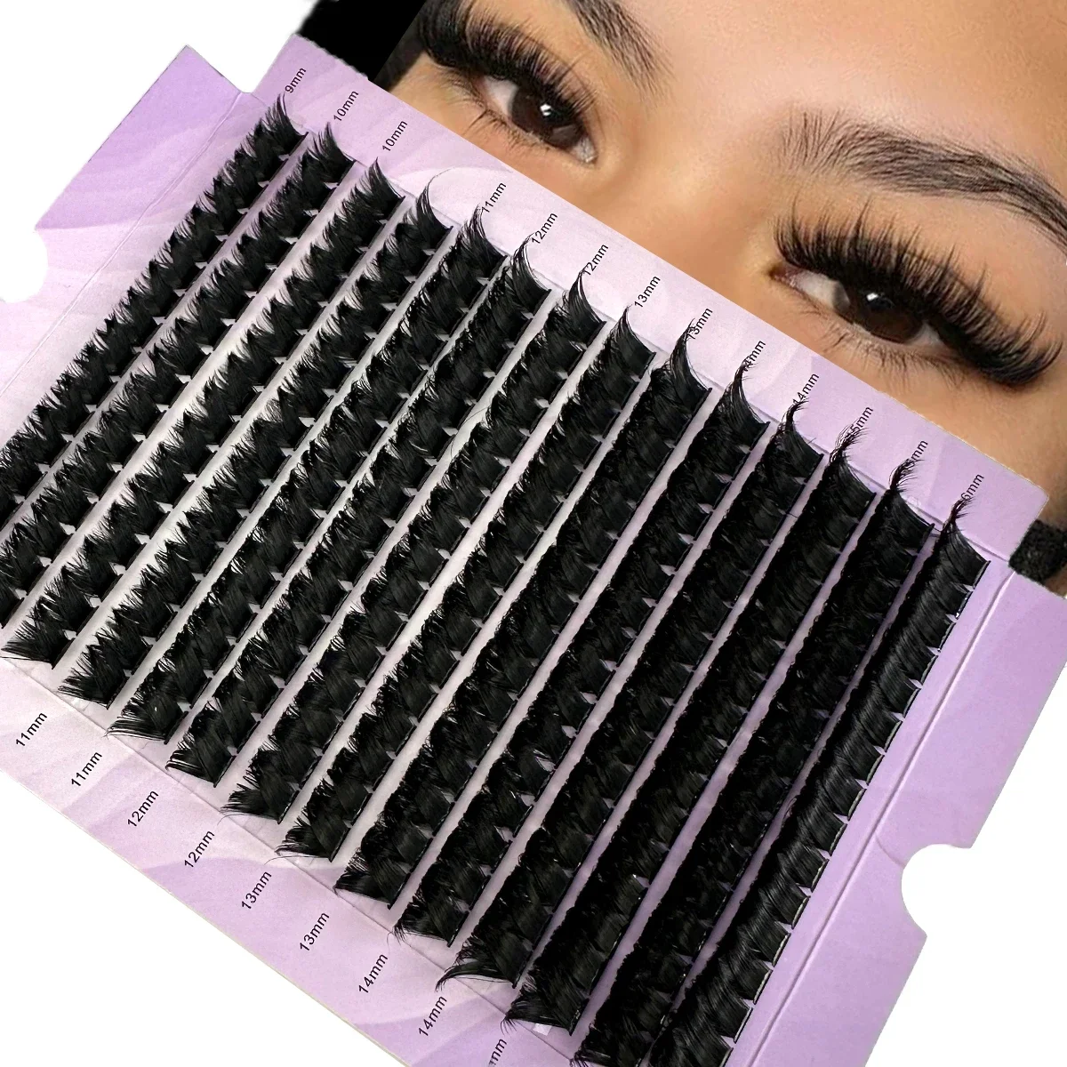 Cluster-Wimpernverlängerung, 224 Stück, 160D, natürlicher Stil, einzelne Wimpern, segmentierte Wimpernbündel, 3D-Nerz-Falsche Wimpern