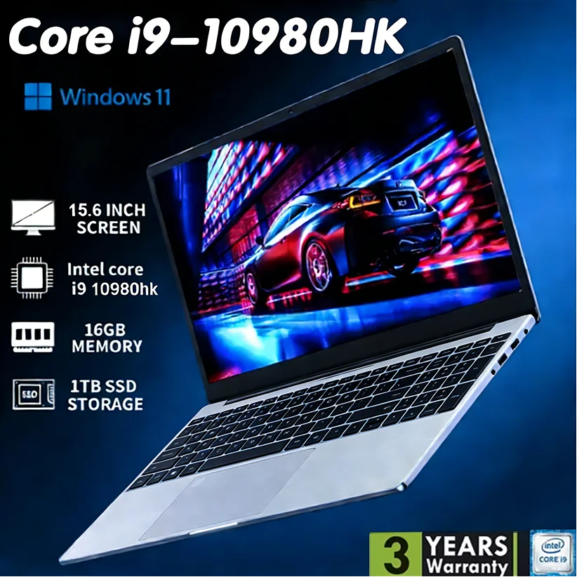 

15.6" Study Notebook Computer Intel Core i9 10980HK 16GB RAM 1TB 2TB SSD Laptop Office Computer PC Fingerprint Unlock Notebook
