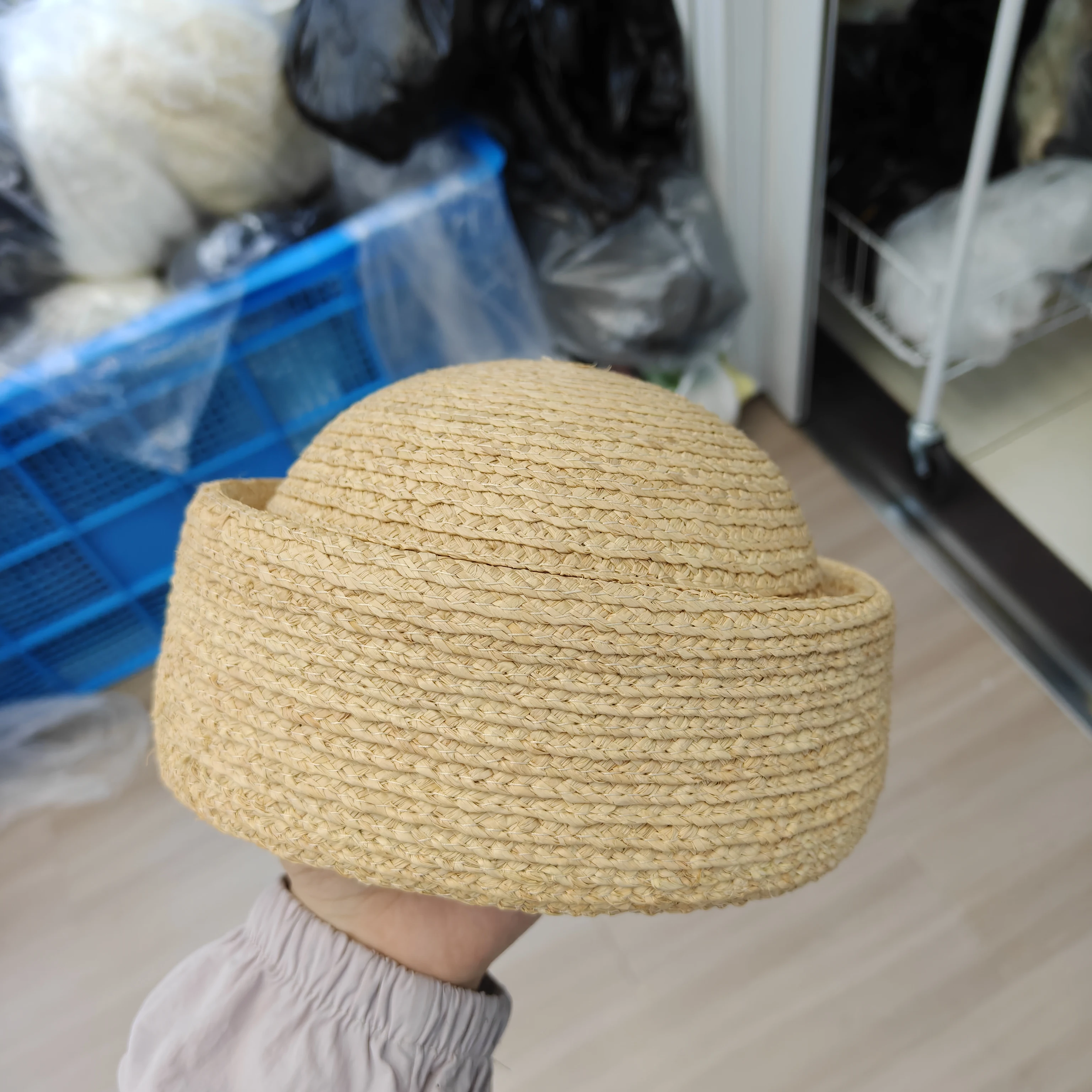 Nature Straw Pill Box Hat women hat raffia Vintage Artist Hat Hand Woven Vintage Church Hat Parties beach caps 6epeT MopauKa view 3
