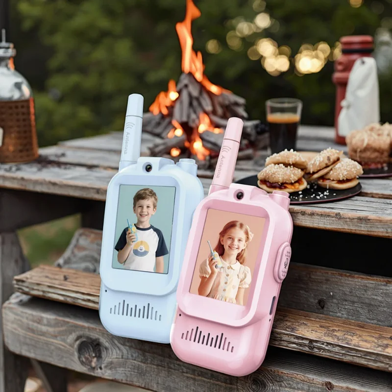 2 حزمة طفل فيديو لاسلكي تخاطب مع HD دعوة دفع إلى الحديث لعبة هدية عيد ميلاد للتخييم في الهواء الطلق السفر الطفل الوالدين الاتصالات