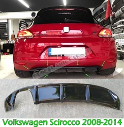 For Volkswagen Vw Scirocco 2008 2009 2010 2011 2012 2013 2014 Diffuser Extension Rear Bumper Attachment Car Styling Auto Sport