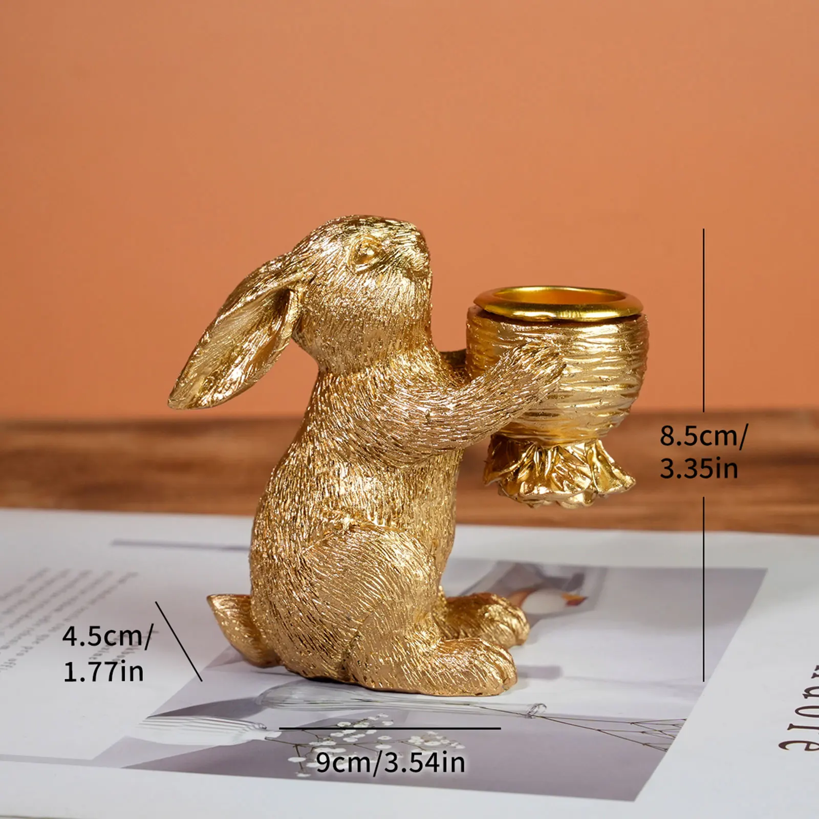 Candle Holder Easter Candlestick Holder Bunny Figurines Spring Home Decor Rabbit with Egg Candle Holder Weddings Resin Crafts