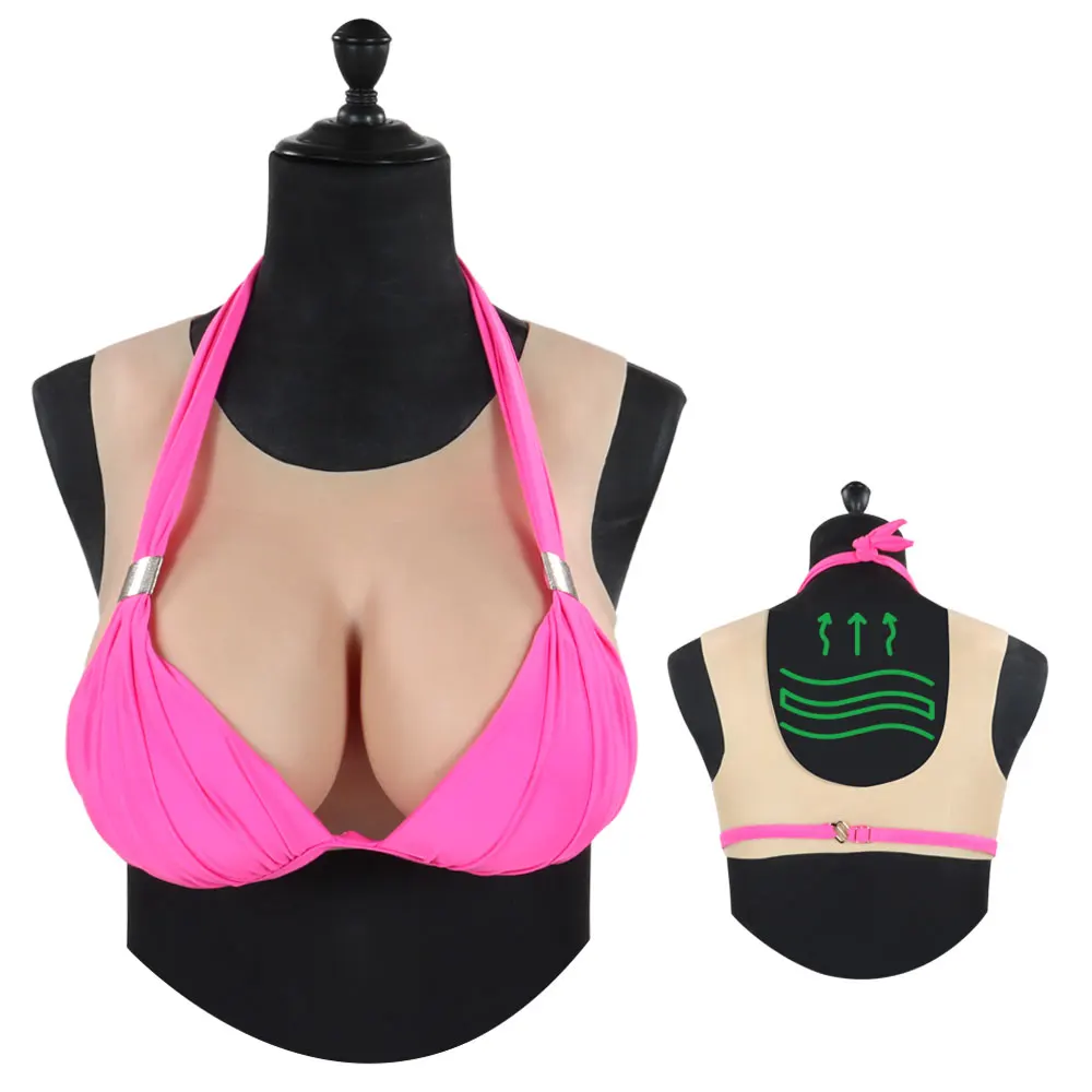 Silicone Breast Forms Fake Boobs Bareback Style Artistic Huge Chest CDEGH Cup for Crossdresser Transvestite Sissy Drag Queen