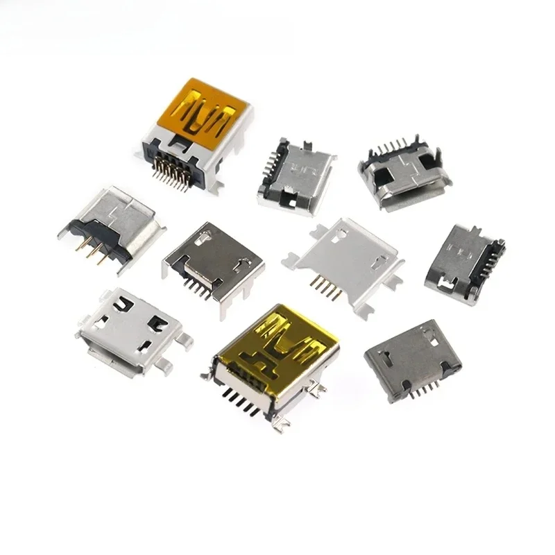 10 szt. Micro USB telefon komórkowy interfejs Android typu T Mini trapezowa naszywka gniazdo żeńskie dostępne wiele opcji — zdjęcie 2