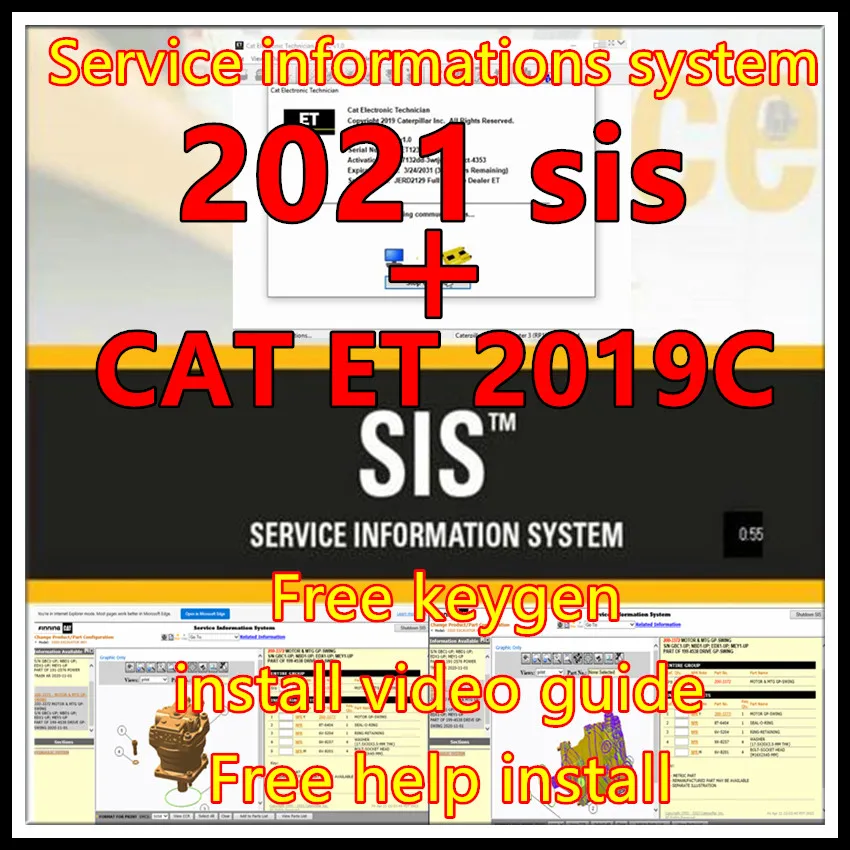 2021 SIS+ 2019C Cat ET 2019C Electronic Technician 2021 SIS for red cat Service Information System EPC Repair Softwa free keygen