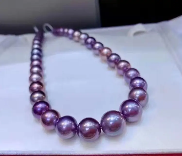 

MADALENA SARARA 11mm-13mm Freshwater Pearl Strand Women Necklace Good Quality For DIY Jewelry Making Pink Purple Natural Color