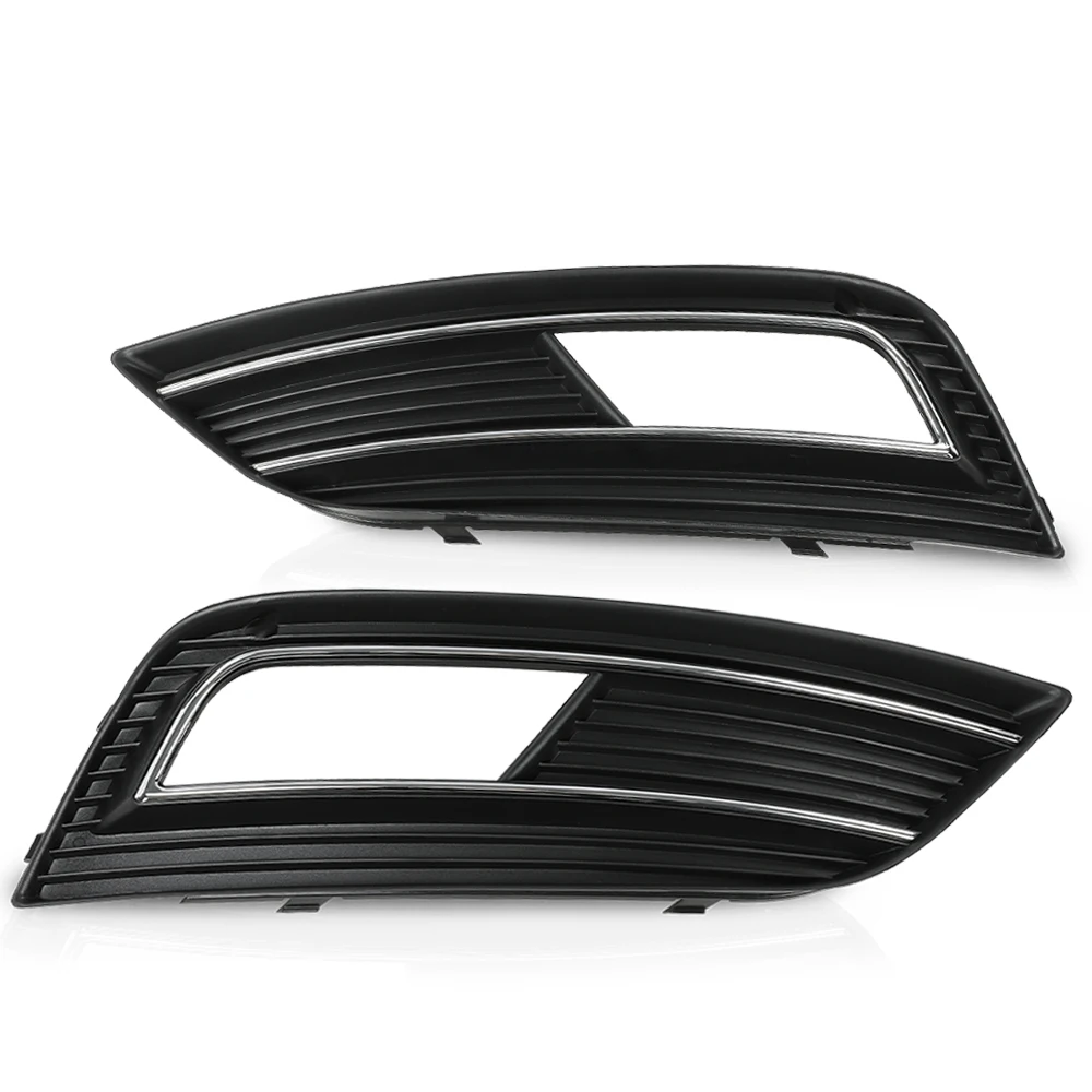 

Crossdesign 2Pcs Fog Light Grille Cover Fit for Audi A4 Quattro 2.0L 2013 14 15 2016 8K0807681K 8K0807682K Plastic Left & Right