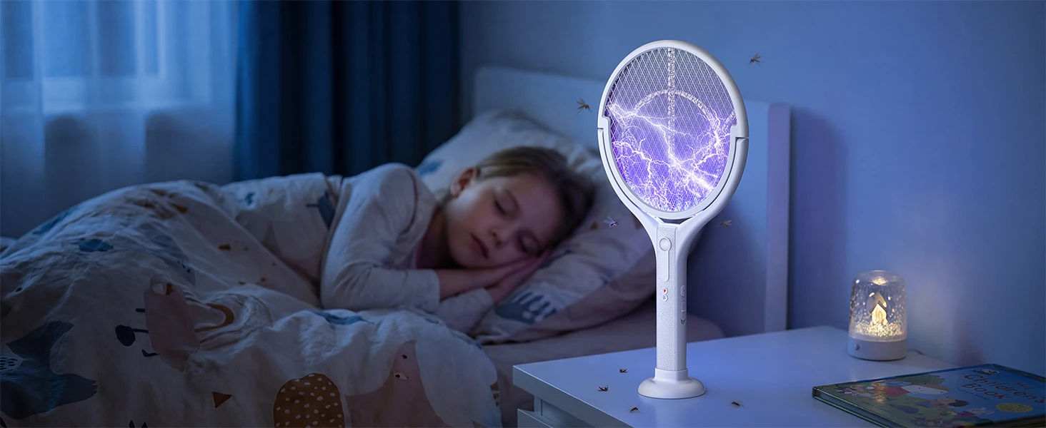 Fomyheard 4-in-1 Elektrische Mückenlampe: Faltbar und teleskopierbar (3000V), wiederaufladbarer Insektenvernichter mit UV-Lichtfalle, 1800mAh Akku, USB-C-Ladefunktion, für den Innen- und Außenbereich geeignet. – Detail 12